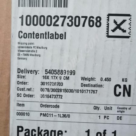 E+H Pressure Transmitter PMC11-1L36/0, Ordercode PMC11-1L36/0