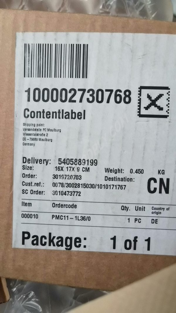 E+H Pressure Transmitter PMC11-1L36/0, Ordercode PMC11-1L36/0