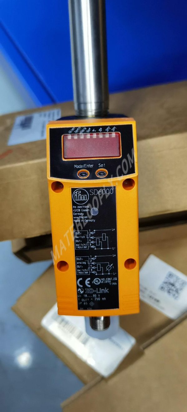IFM SD6000 Compressed Air Flow Sensor, Model SDR12DGXFPKG/US - Image 3