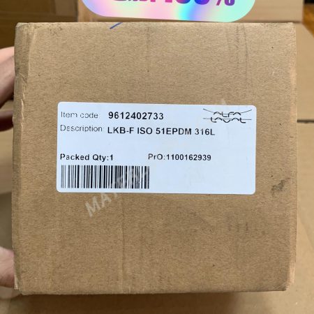 Alfa Laval Butterfly Valve, Item Code 9612402733, LKB-F ISO 51EPDM 316L