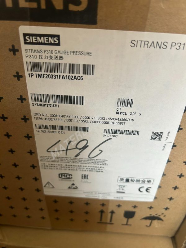 Siemens SITRANS P310 Pressure Transmitter (Model: 7MF20331FA102AC6)