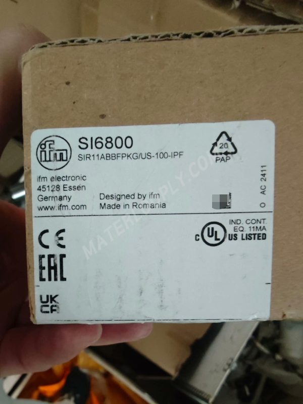 IFM SI6800 Flow Switch, Model SIR11ABBFPKG/US - 100 - IPF