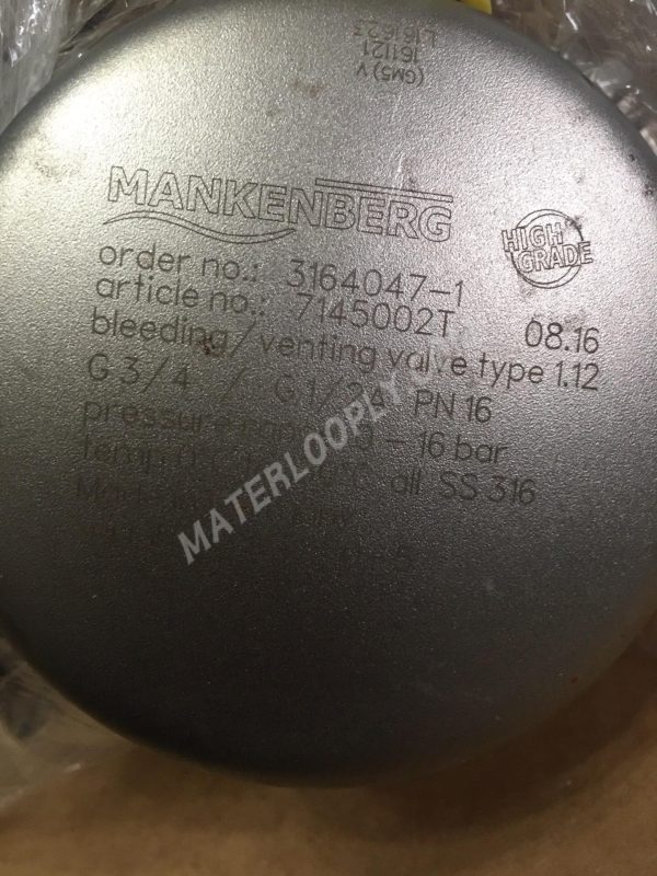 Mankenberg 3164047-1 7145002T G3/4/G1/2A PN16 Bleeding/Venting Valve - Image 2